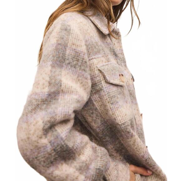 NEW Z SUPPLY sonoma plaid jacket in orchid rain - Picture 6 of 9